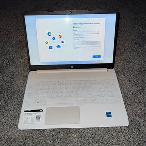 White HP 15.6” display laptop